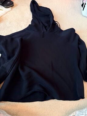 Brunette The Label Black Cropped Hoodie